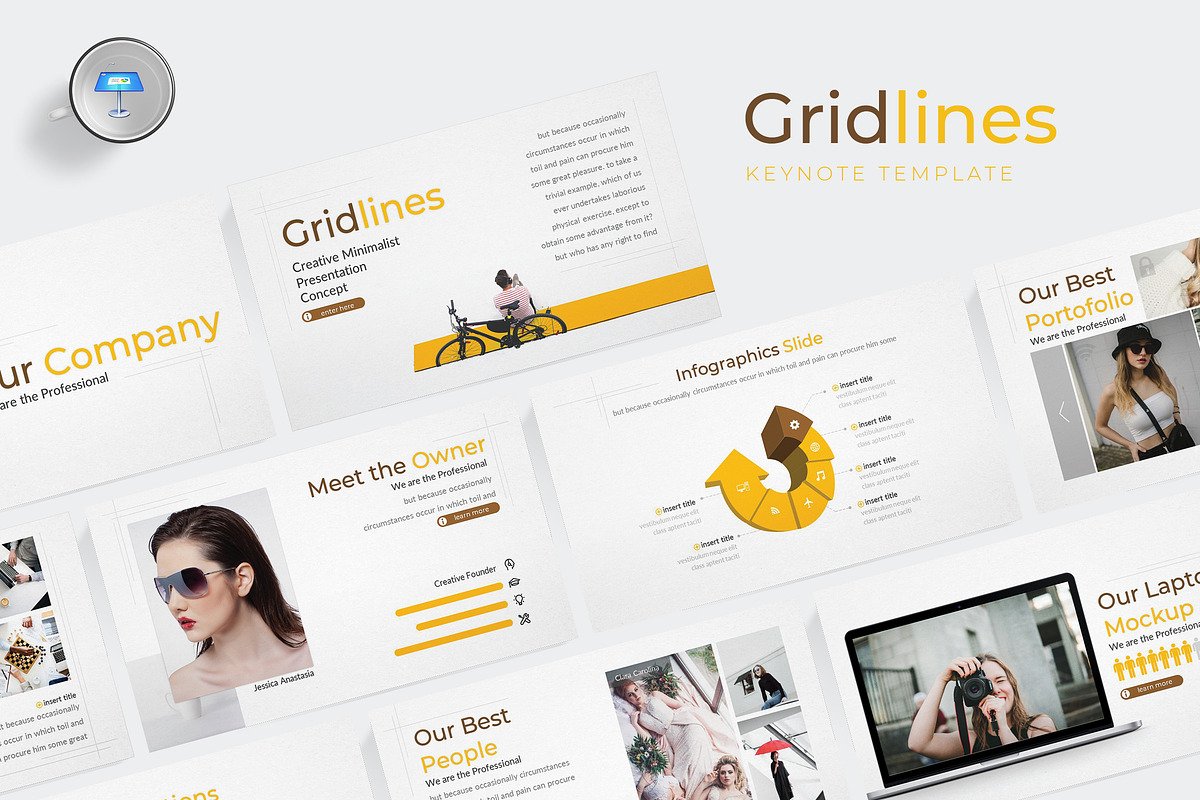 Gridlines - Keynote Template, a Presentation Template by AQR Studio