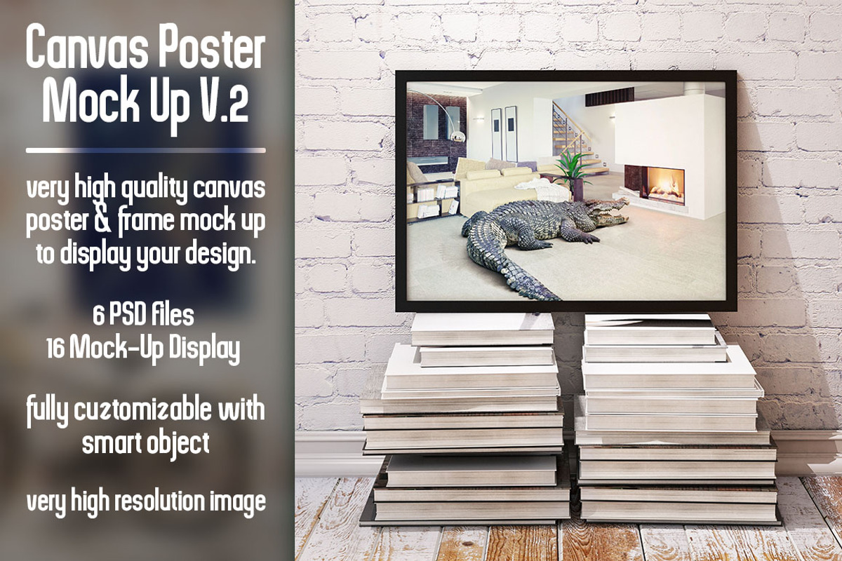 Canvas Poster Mock Up V2, a Print Template by Pixel Place (Photo 1 of 6)