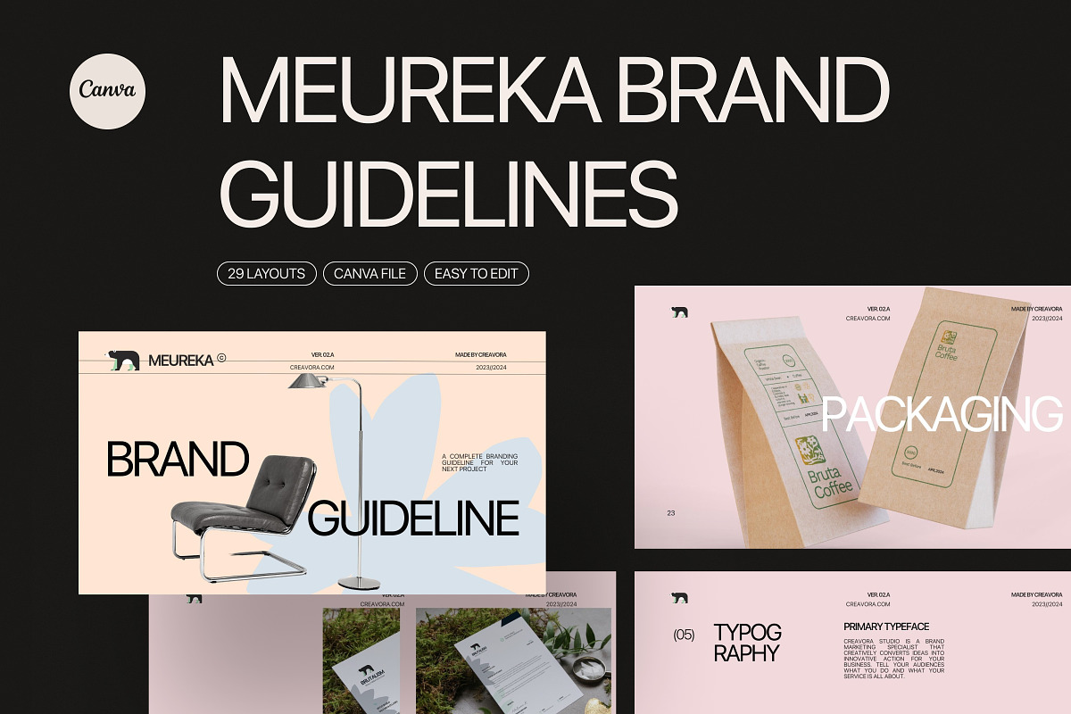Meureka - Brand Guidelines, a Presentation Template by Creavora (Photo 1 of 10)