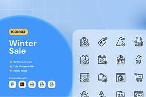Winter Sale Icon Set