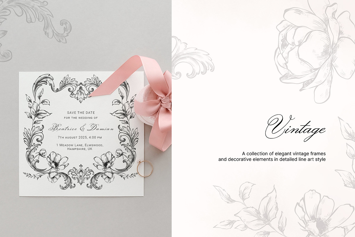 Sylvia vintage baroque floral frames, a Decorative Illustration by Yuliia Lashevska (Photo 2 of 9)