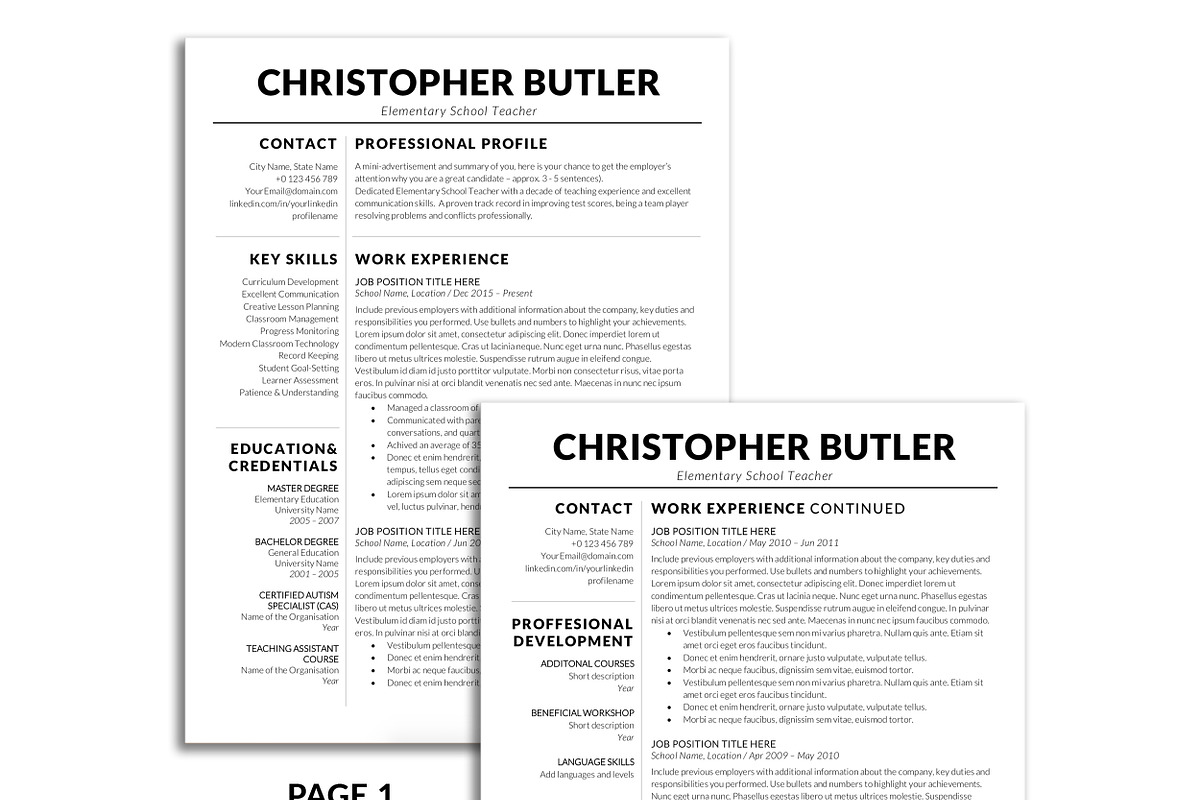 Modern Teacher Resume Template Word, a Resume Template by BestResumes.Co (Photo 8 of 8)