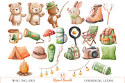 Retro Summer Camp Adventure PNG Set, an Illustration by MockupWizard (Thumbnail 3 of 5)