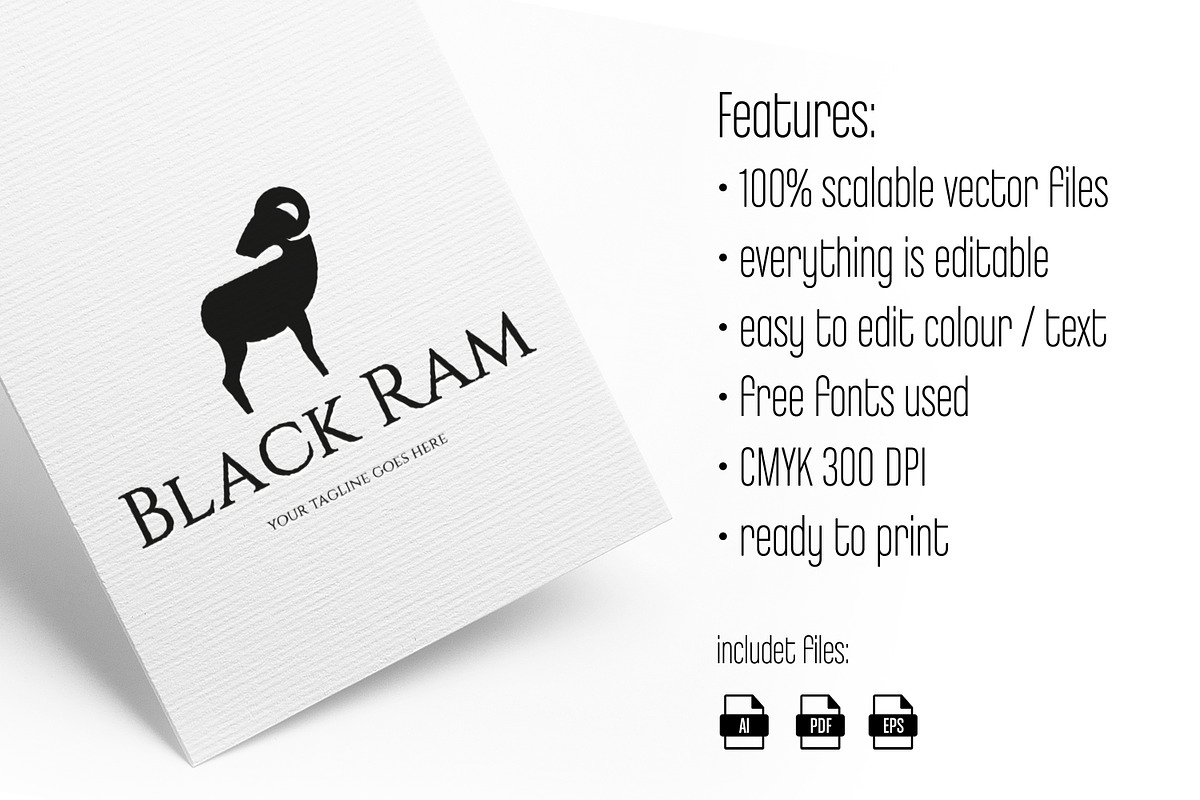 Black Ram logo, a Branding & Logo Template by vectorlogos89 (Photo 1 of 2)