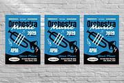 Blue Flat Orchestra Music Flyer Set, a Flyer Template by Aiyari Graphic (Thumbnail 3 of 3)
