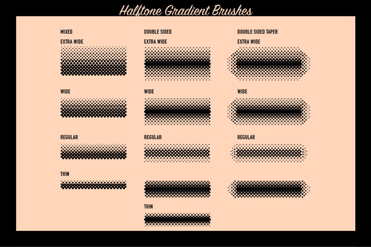 Heartfelt Halftone Vector Brushes, a Brush Add-On by BackYard Graphics Co. (Photo 12 of 15)