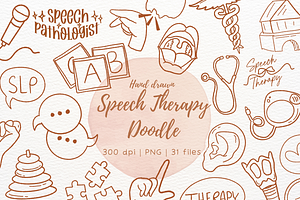 Hand-Drawn Speech Therapy SLP doodle