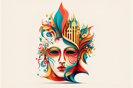 Festive Scene of Venice Carnival