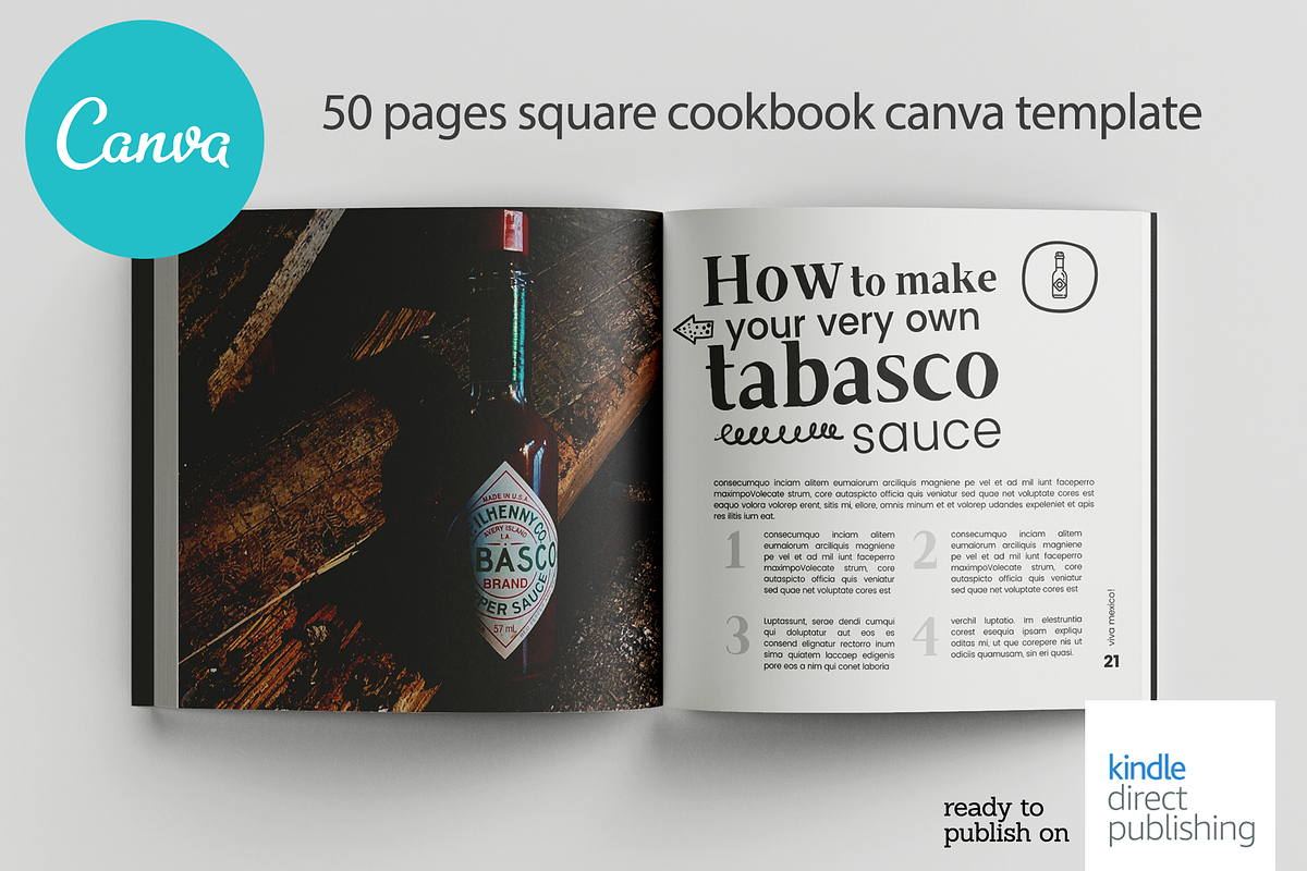 Square Mexican Recipes Canva Templat, a Magazine Template by DeLaGranSiete (Photo 11 of 14)