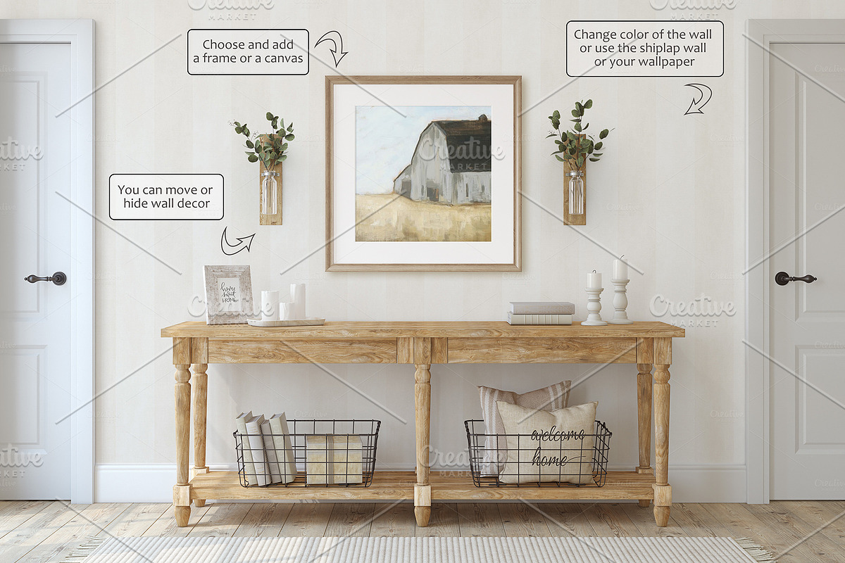 FARMHOUSE Wall&Frame Mockups, a Poster Template by MyHomeMockups (Photo 4 of 11)