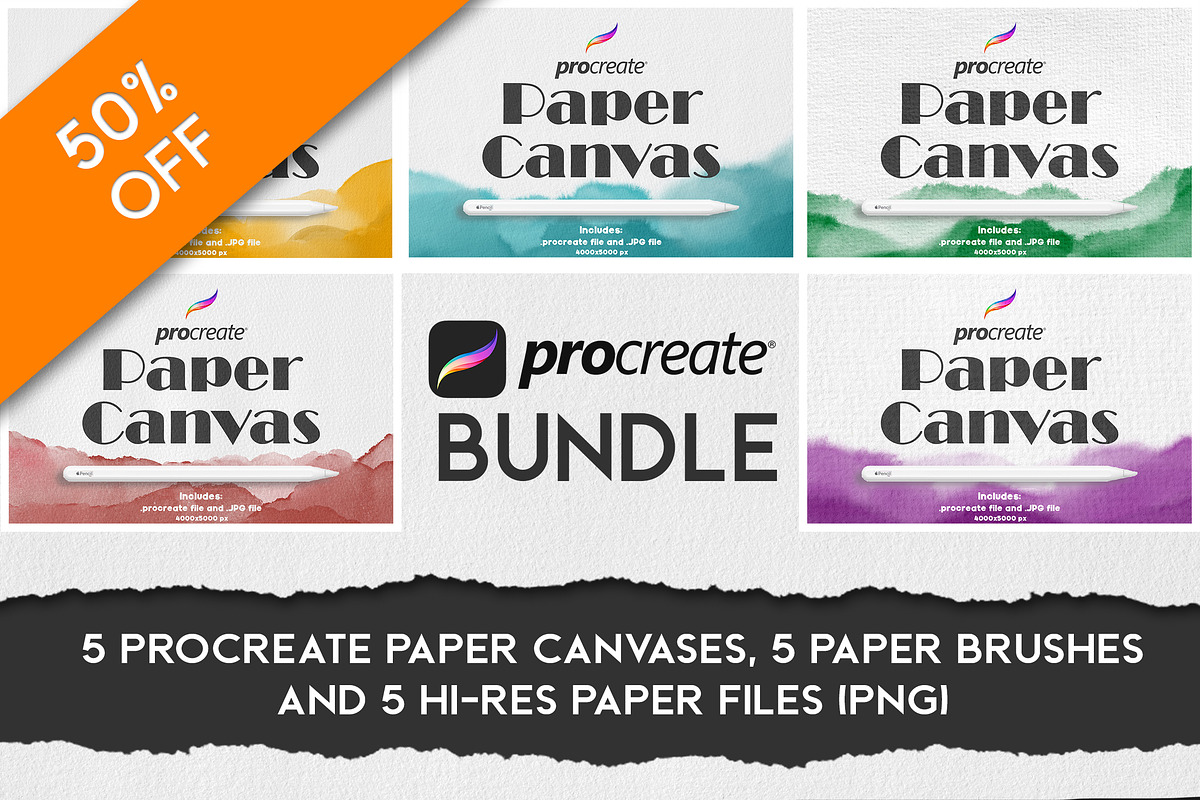 Procreate Bundle Paper Canvas + PNGs, a Brush Add-On by BrushBoy (Photo 1 of 8)