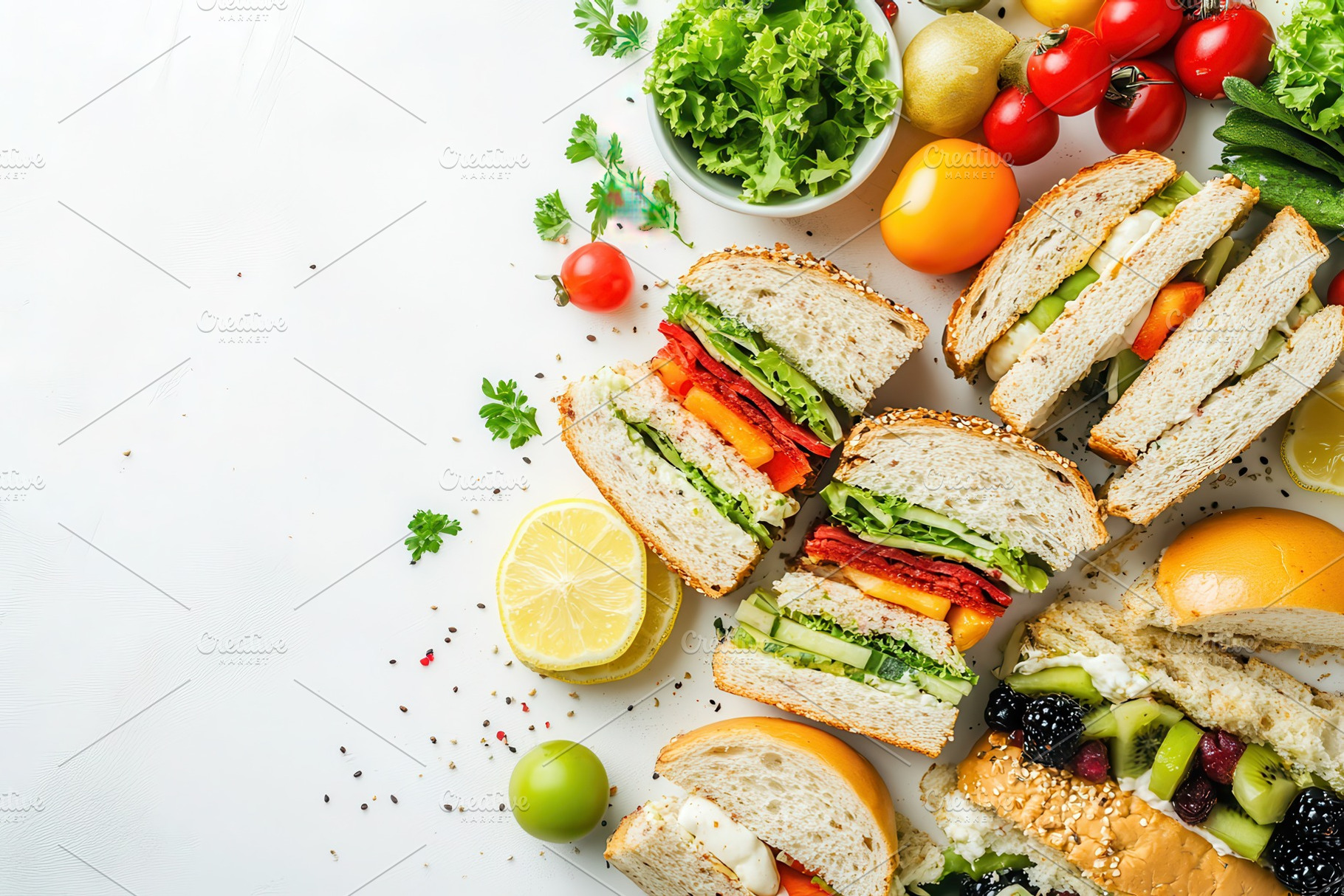 Healthy and colorful breakfast, a Photo by Pavel_design