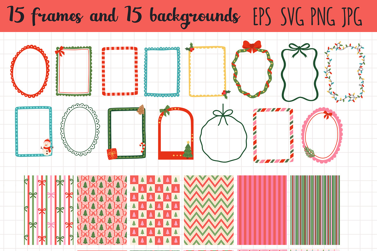 Christmas Frames Collection, a Decorative Illustration by NataKa (Photo 3 of 7)