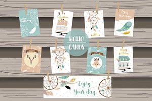 8 Cute Lovely Design Boho Cards3