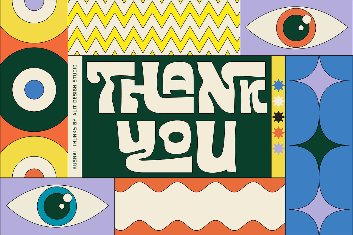Kosnat Trunks Retro Display Typeface, a Sans Serif Font by alit design (Photo 16 of 20)