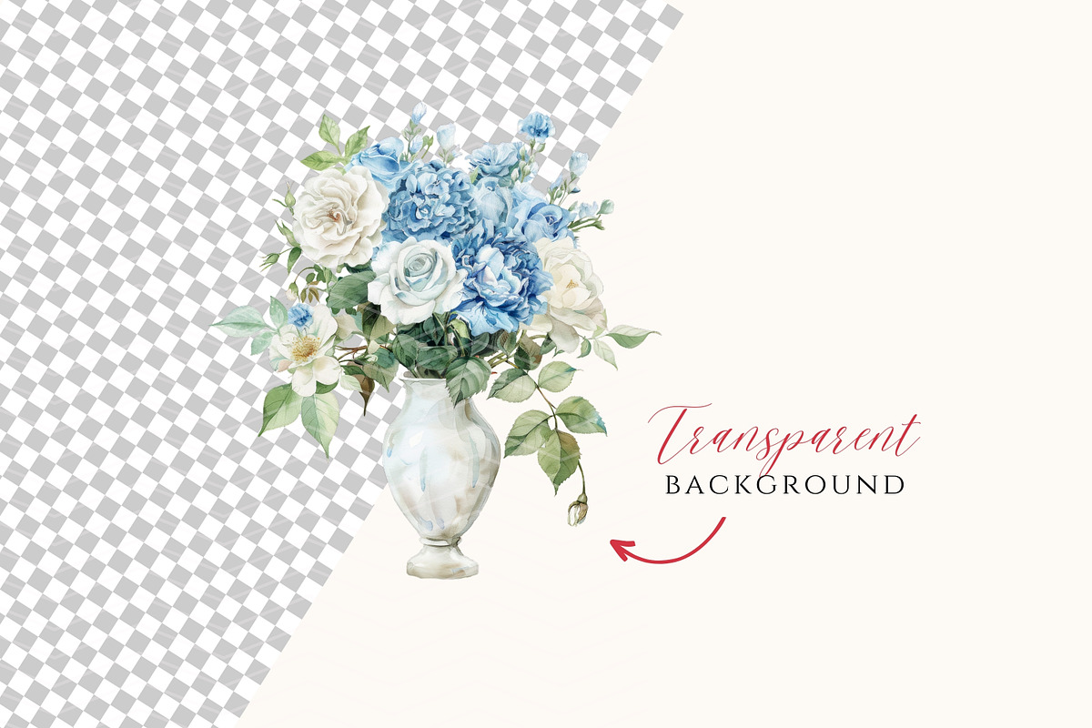 Dusty Blue Spring Clipart, a Seasonal Illustration by ClipArtCharm