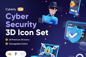 Cyberly . Cyber Security 3D Icon Set