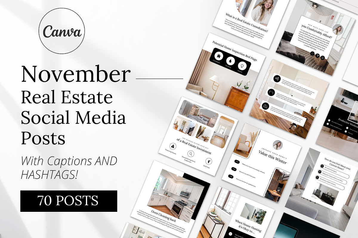 November Real Estate Instagram Posts, a Social Media Template by Marketing Templates Co. (Photo 1 of 10)