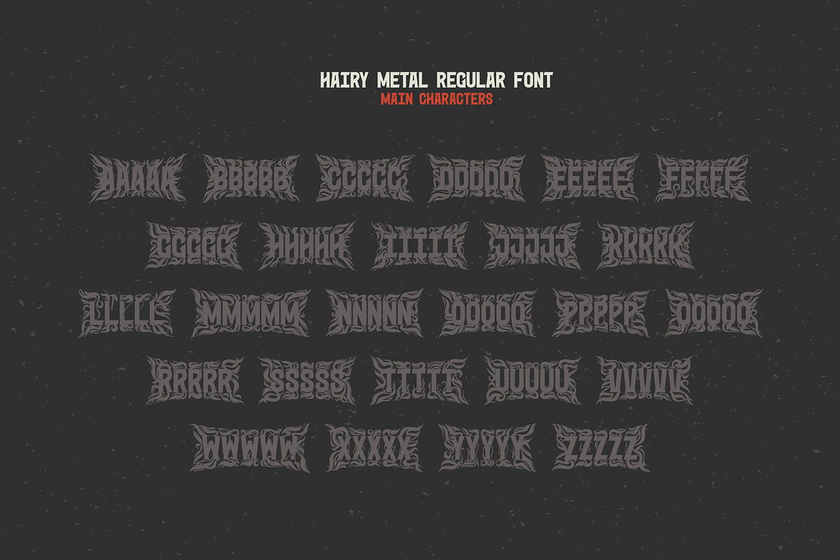 Hairy Metal - Hardcore Font, a Blackletter Font by Gleb Guralnyk (Photo 8 of 10)