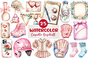Coquette Baseball Clipart, an Illustration by CreationArt (Thumbnail 1 of 5)