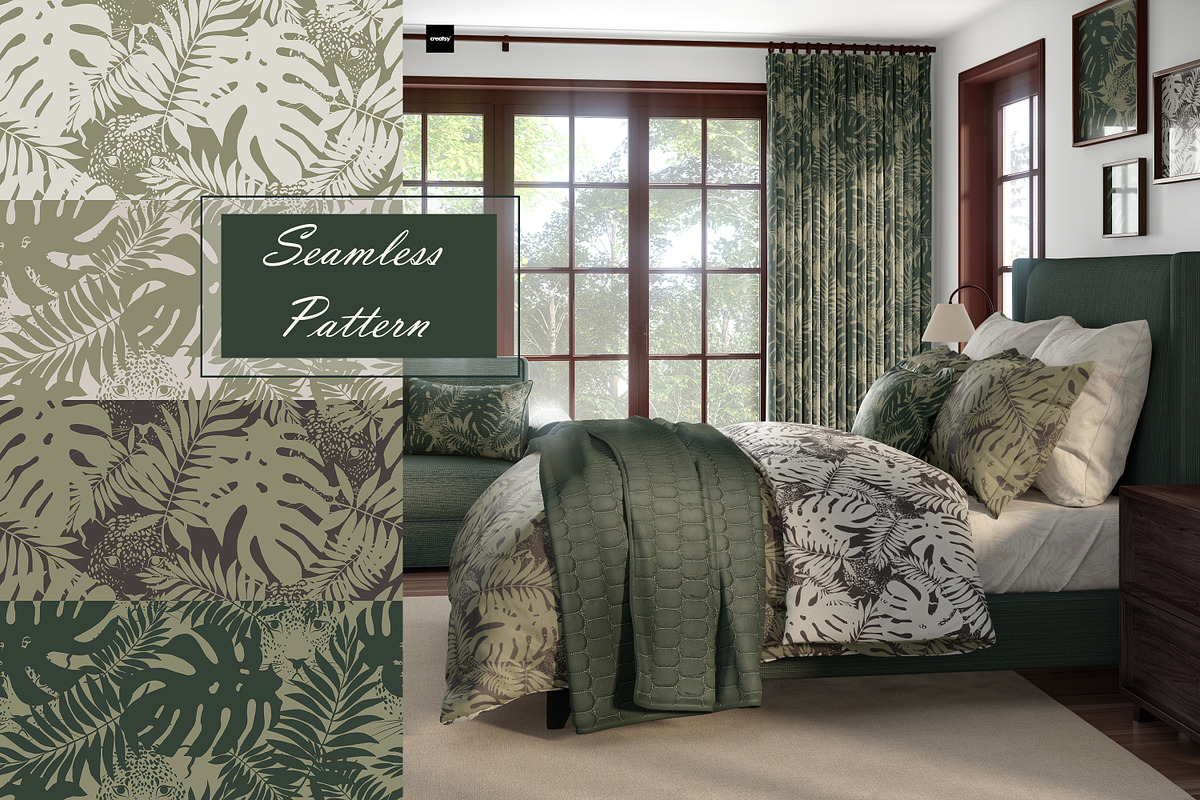 Tropical Leopard Seamless Pattern, a Pattern Graphic by Oksana Dovhopol Art (Photo 1 of 25)