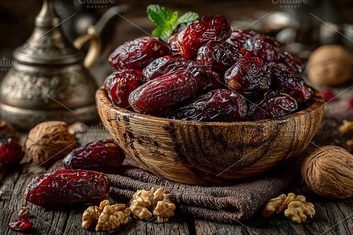 Delicious dates and walnuts on table, a Food & Drink Photo by shahsoft (Photo 2 of 2)