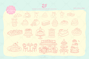 Patisserie Dessert Line Art Clipart, a Decorative Illustration by Blumensdiary (Thumbnail 4 of 7)