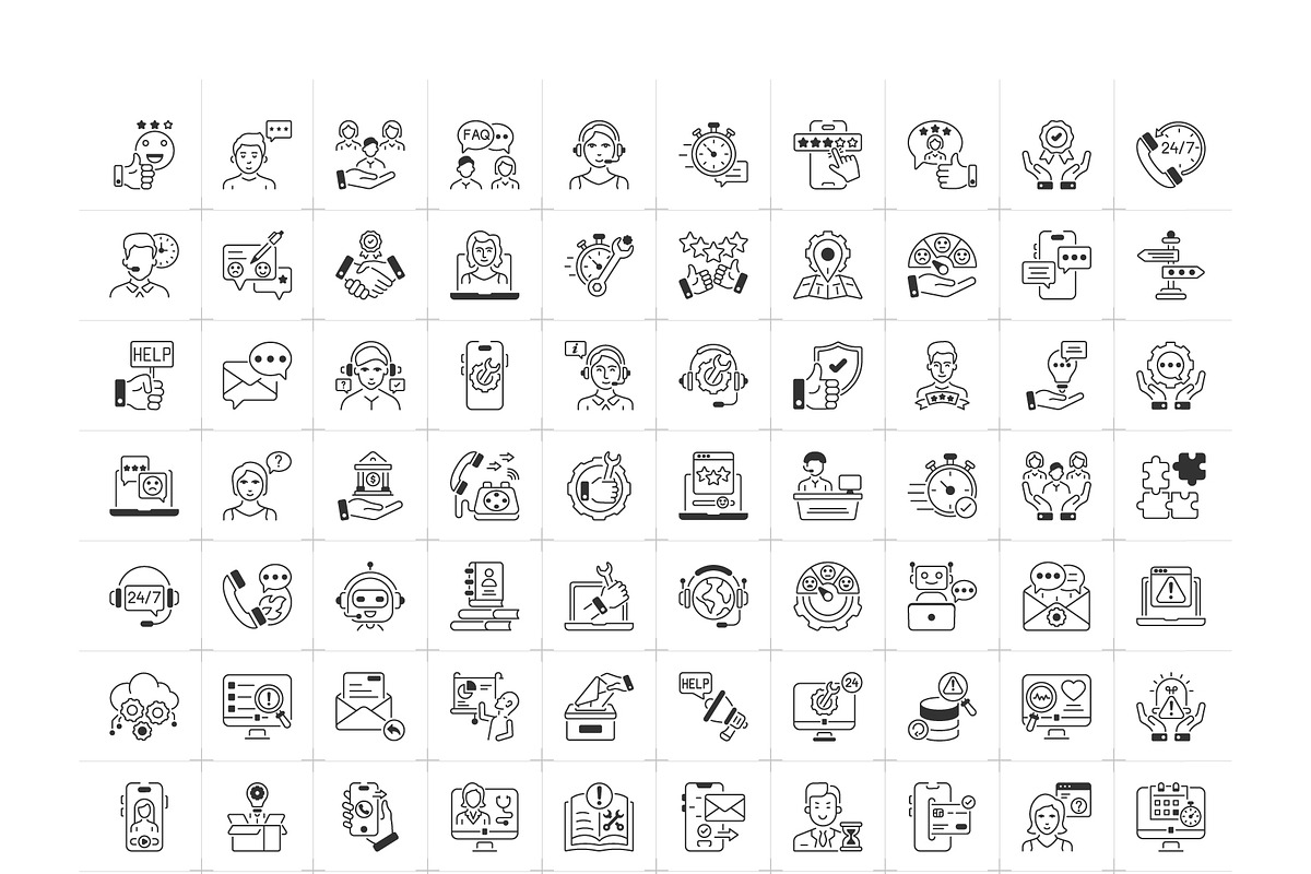Support and Service Icon Set, an Outline Icon by Prosymbols (Photo 5 of 5)