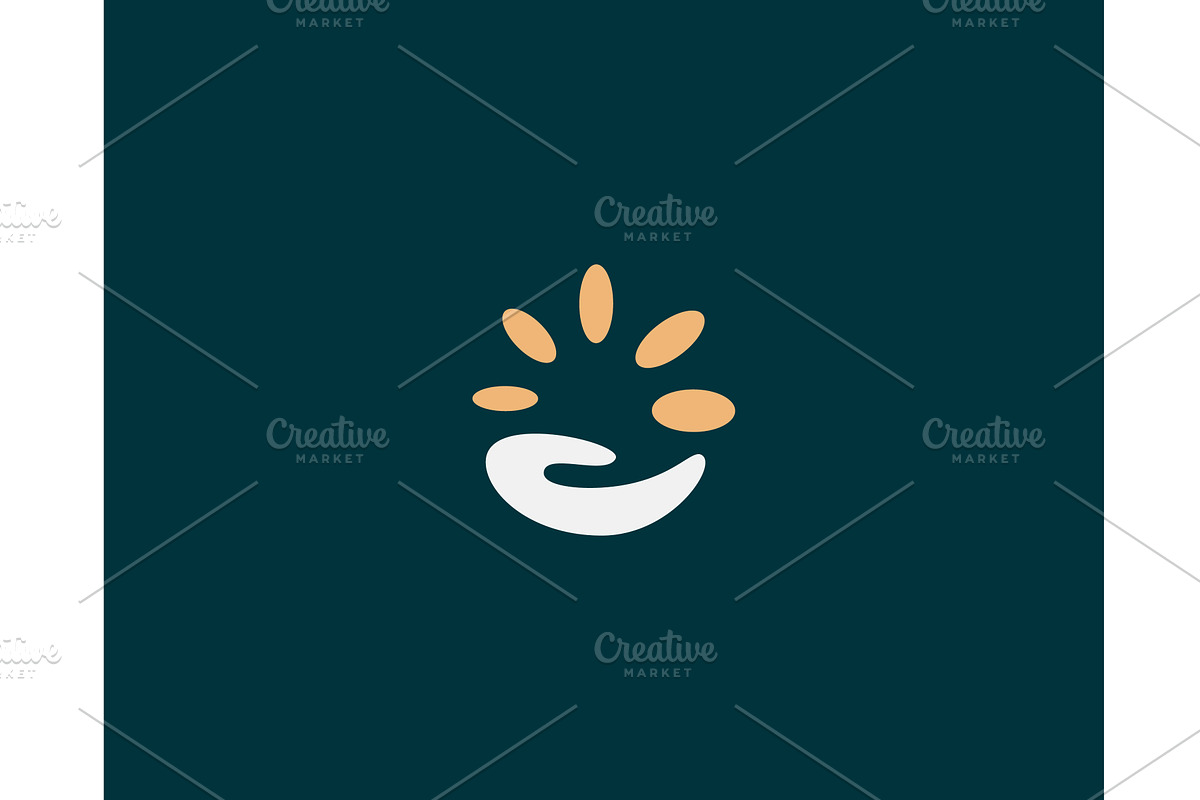 Hand and coins vector logo. Donation, an Object Illustration by Bureau