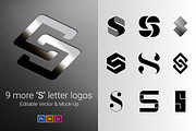 9 S Letter Logos - Vector & Mock-Up, a Branding & Logo Template by Multiple (Thumbnail 1 of 3)