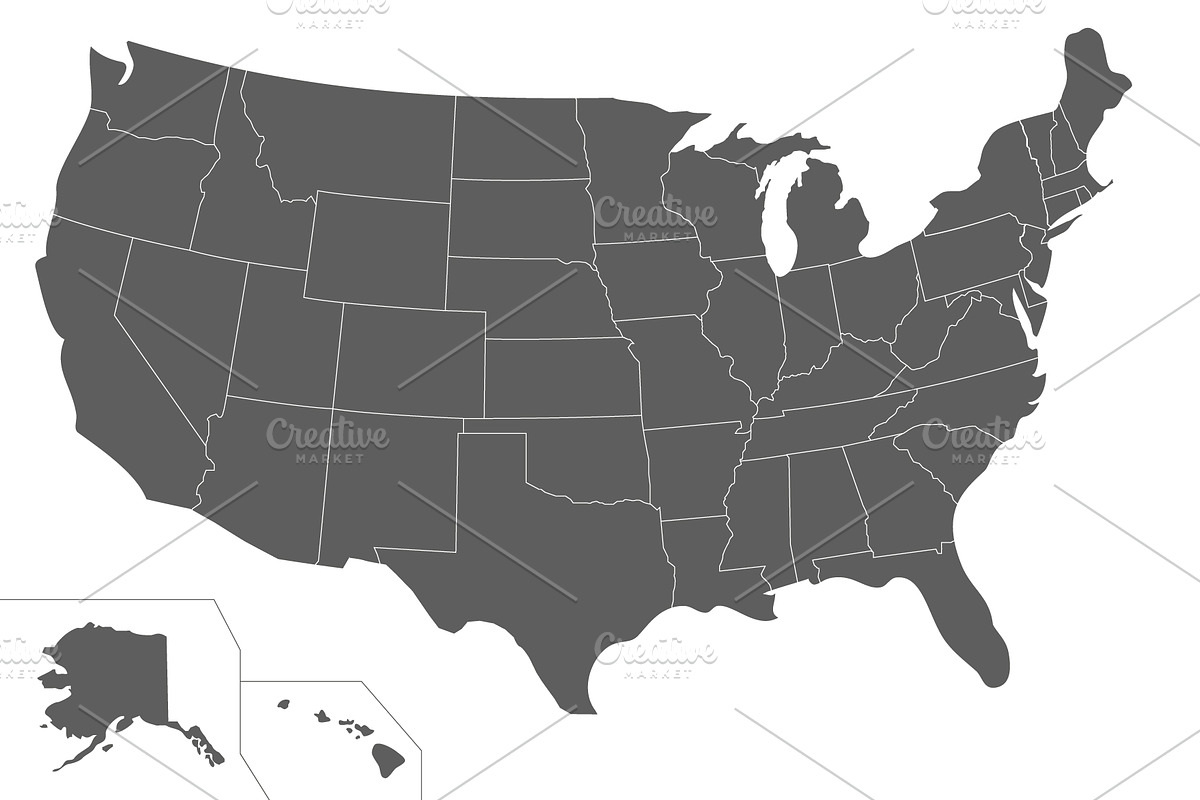 3x B&W USA Map, an Education Illustration by asantosg (Photo 3 of 4)