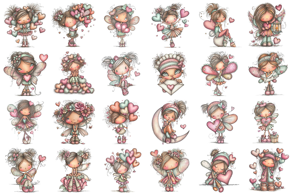 Valentines Fairy Clipart, an Illustration by designcity5 (Photo 2 of 5)