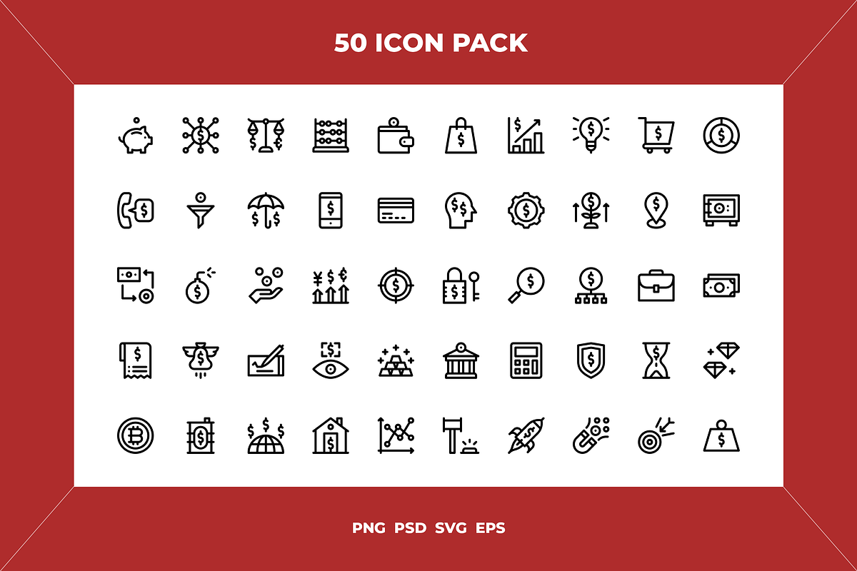 Economy icons, an Outline Icon by Wencory (Photo 1 of 2)