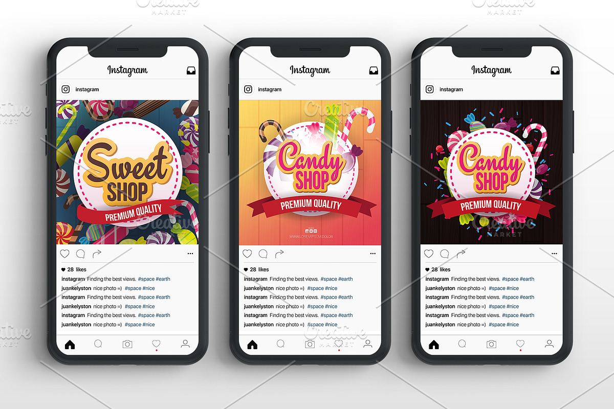 Candy Sweets Social Media Banners, a Social Media Template by Leo Edition (Photo 2 of 4)