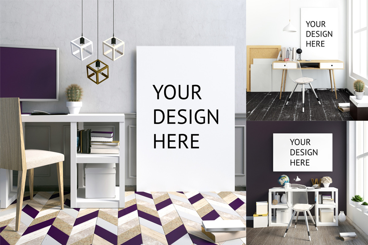10 workplace poster mock up, a Print Template by ChromiumHeart (Photo 1 of 11)