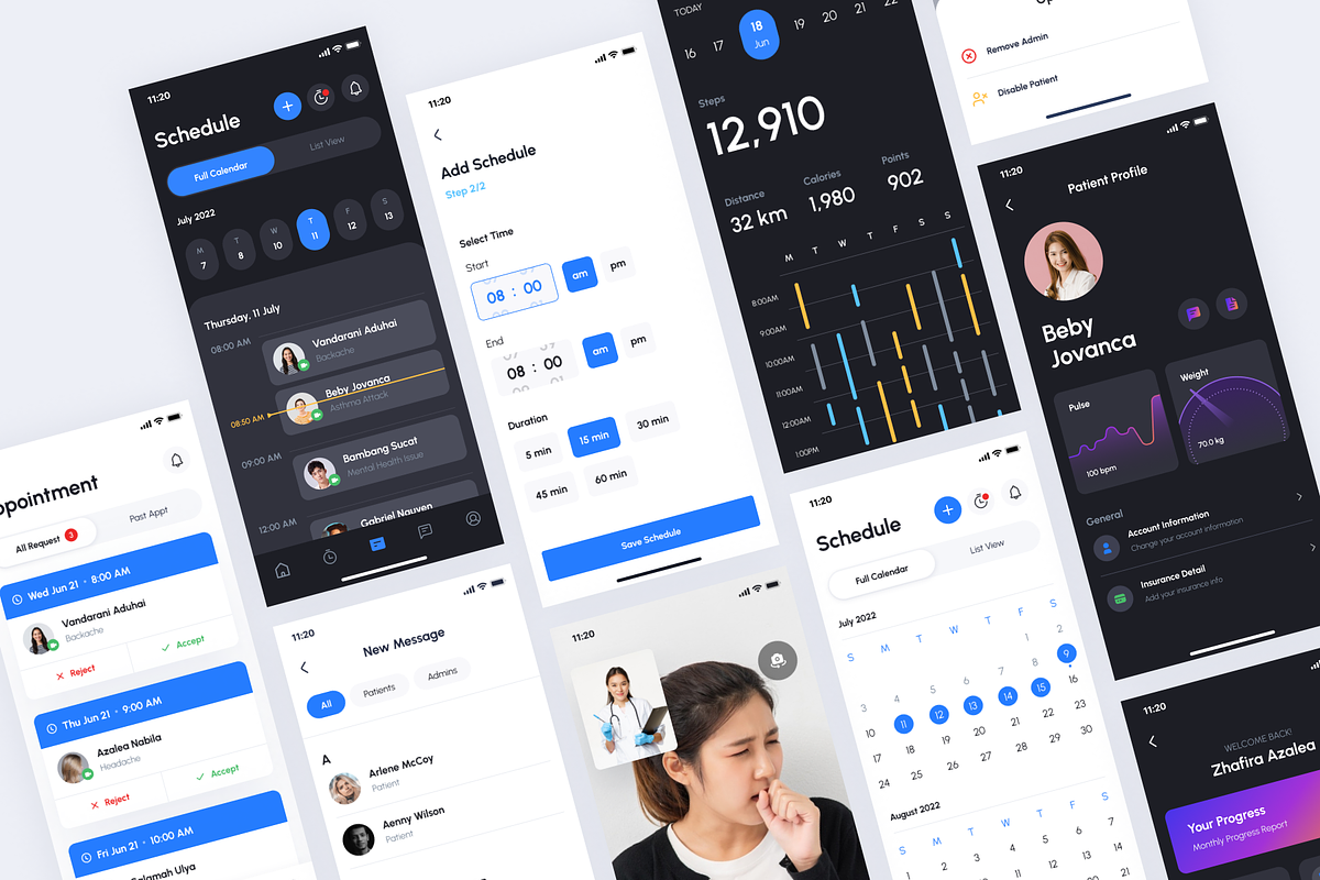 Cecare Clinic Application for Doctor, an UI Kit Template by Sans Design (Photo 5 of 6)