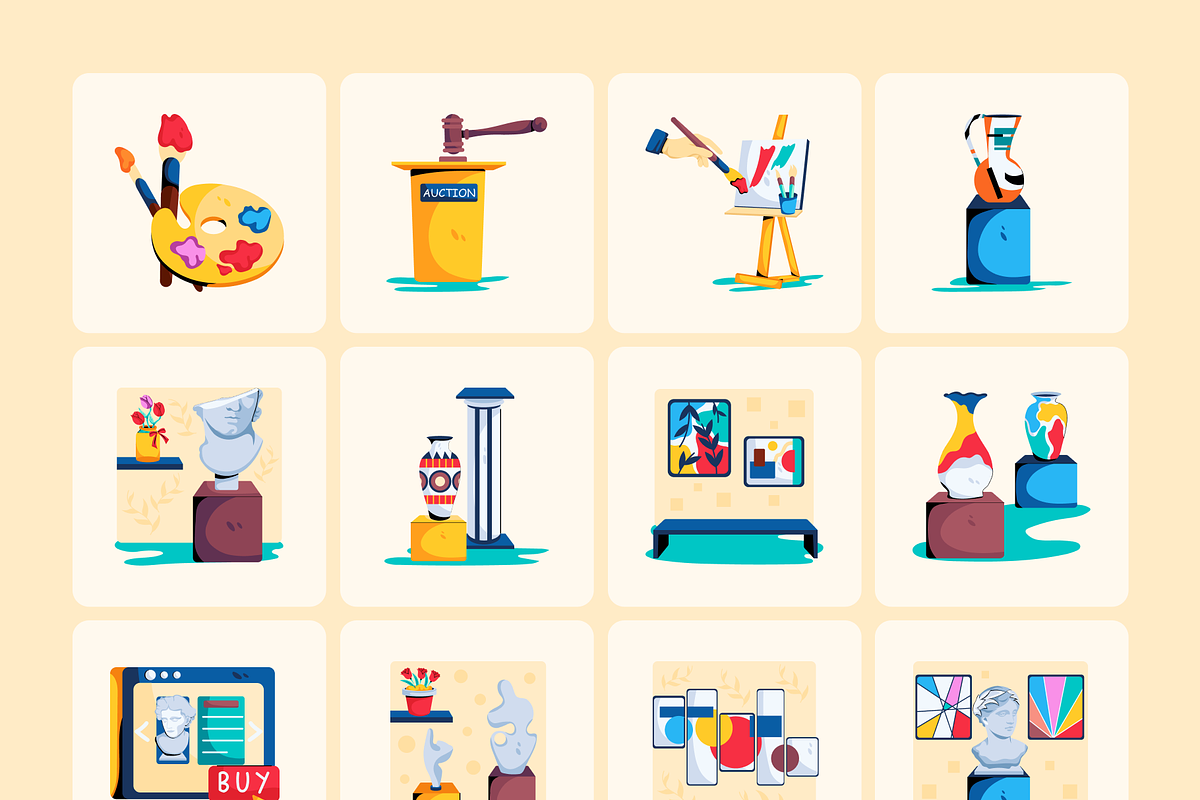 Animated Art Gallery Icons, a Duotone Icon by Prosymbols (Photo 6 of 9)