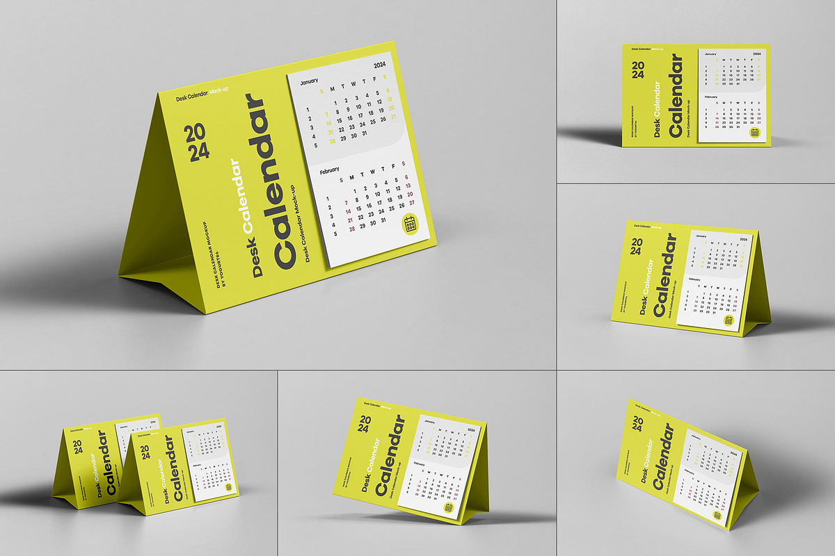 Desk Calendar Mock-up, a Merchandise Mockup by Yogurt86 (Photo 7 of 7)