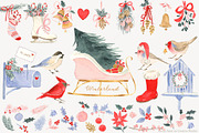 Watercolor Holiday Clipart Set, a Decorative Illustration by RhianAwni (Thumbnail 3 of 4)