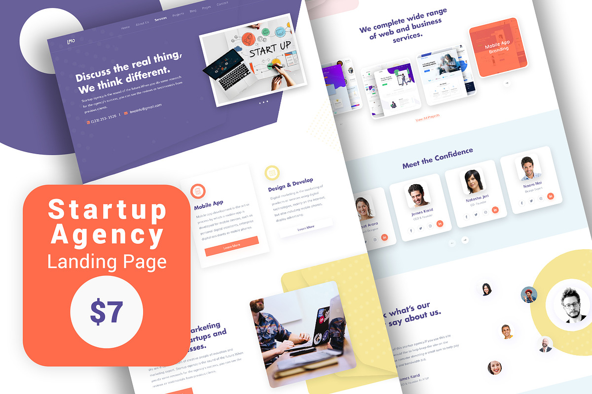 Startup Agency Landing Page, a Landing Page Template by Sujun Baidyaa