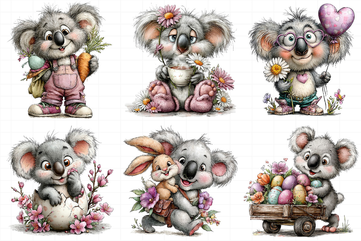 Whimsical Easter Koala Clipart, an Illustration by Daily.Designs (Photo 8 of 8)