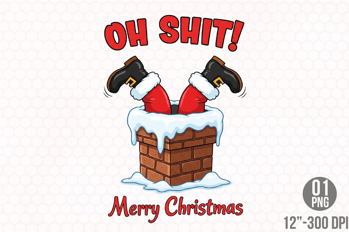 Funny Christmas Design PNG, an Illustration by Designking (Photo 1 of 4)