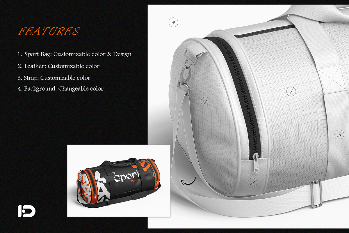 Sport Bag Mockup Set , a Merchandise Mockup by ForgeDesign (Photo 2 of 6)