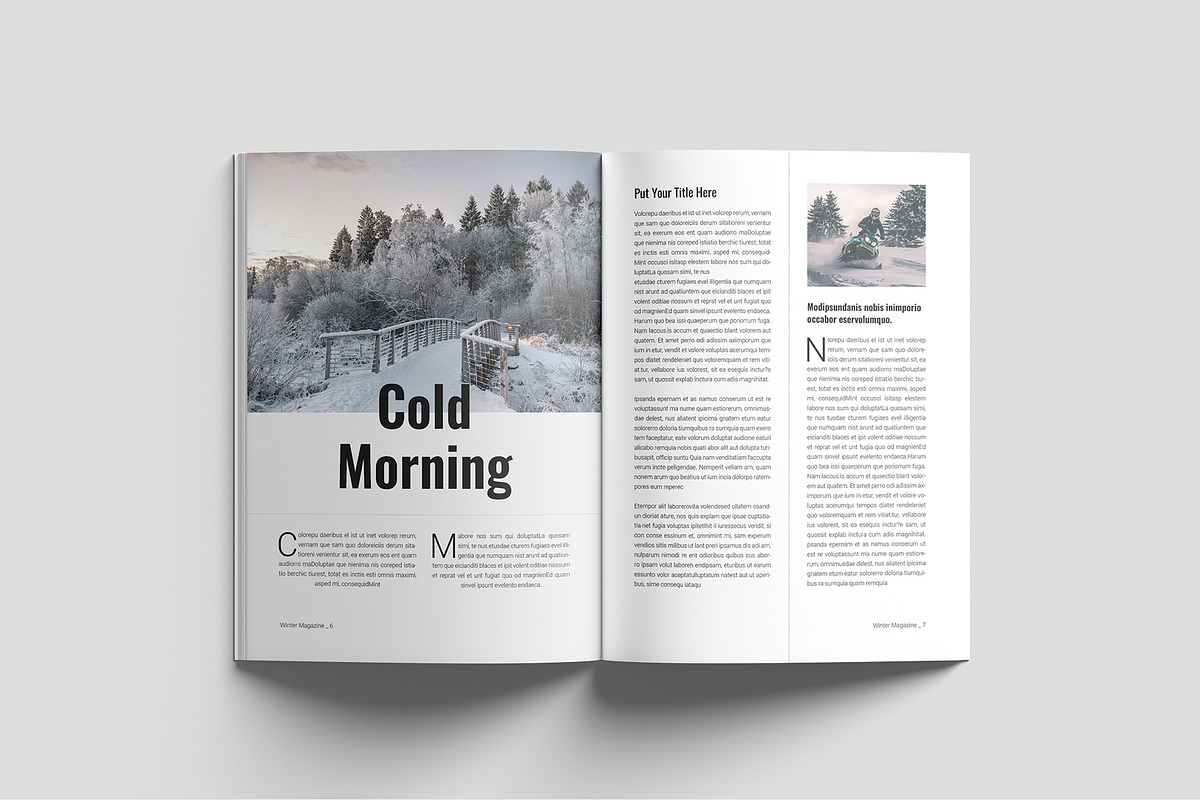 Winter Travel Magazine Template, a Magazine Template by Cleffon_Graphic_Studio (Photo 4 of 11)