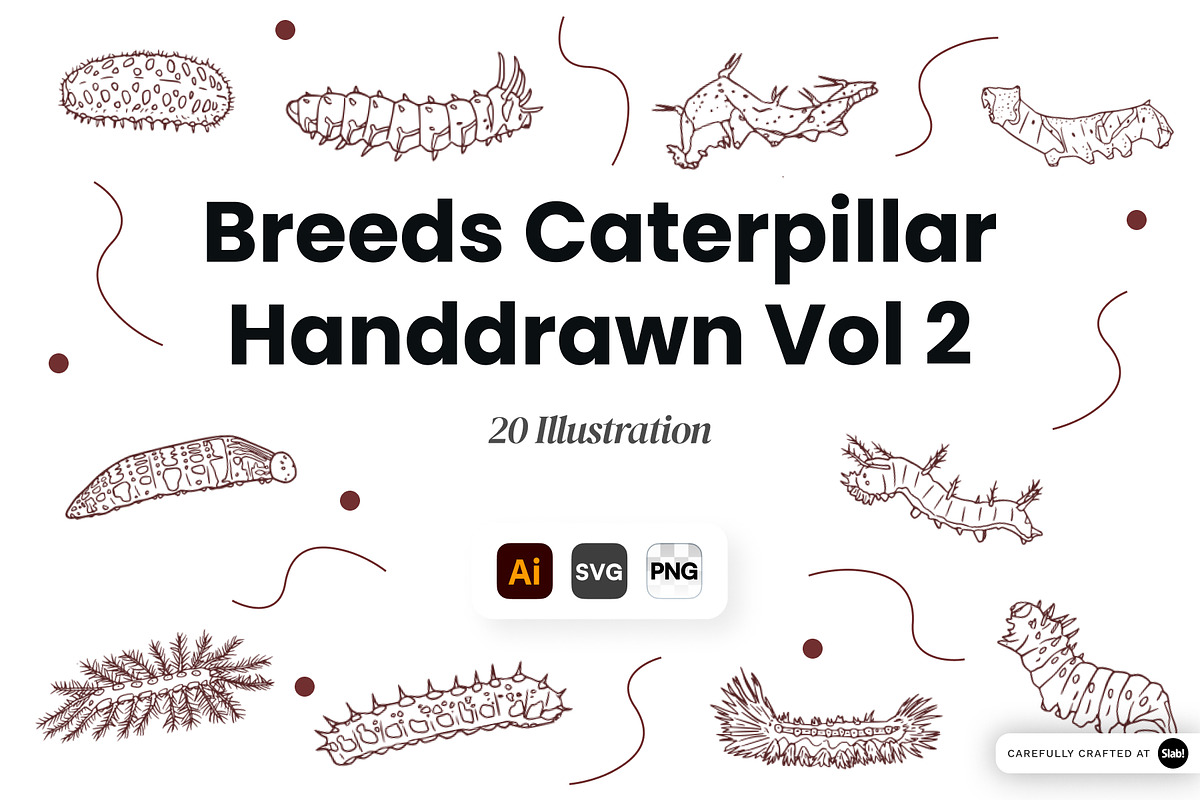 Breeds Caterpillar Handdrawn Vol 2, an Animal Illustration by SLAB! Design (Photo 1 of 3)