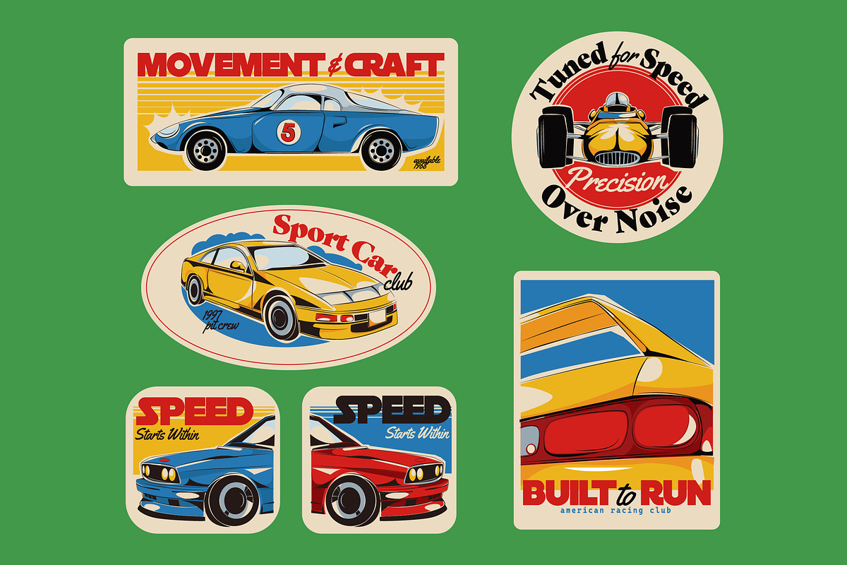 Sport Car Badge Asset Illustration, an Object Illustration by graphicook (Photo 1 of 3)