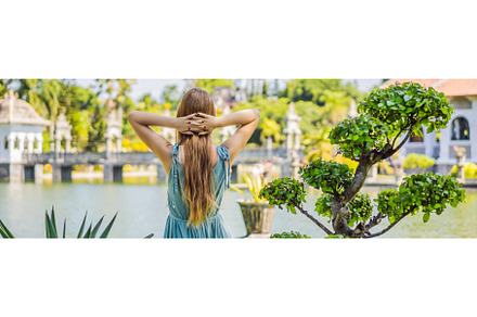 Young woman in dress in Water Palace, an Architecture Photo by Elizaveta Galitskaya
