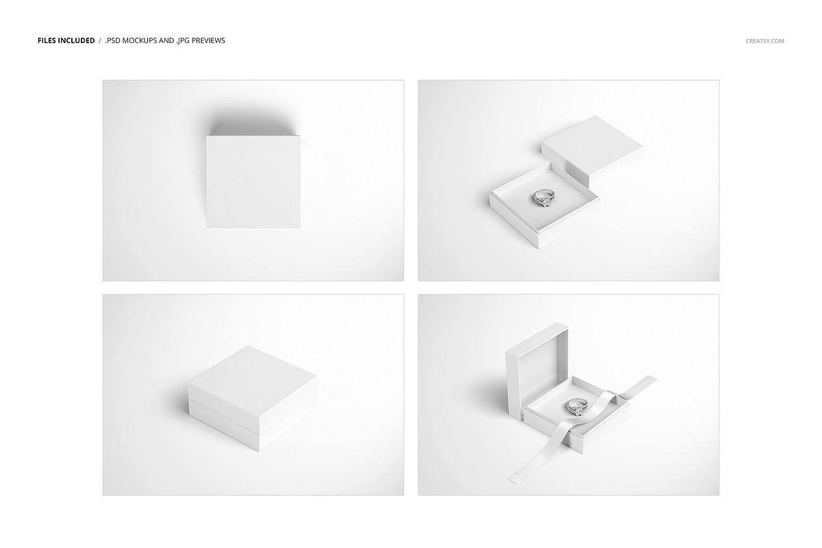 Jewelry Box Mockup Set, a Packaging Mockup by creatsy2 (Photo 2 of 9)