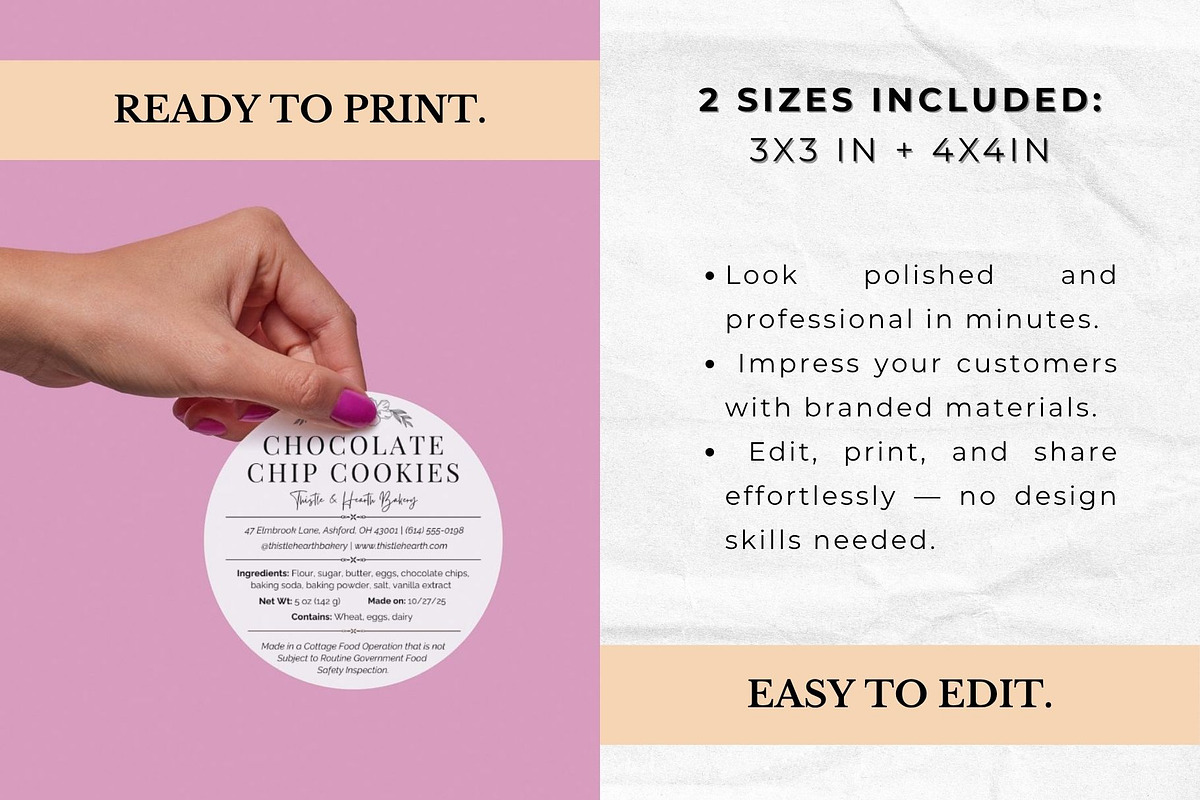 Cottage Food Label Template, a Stationery Template by Anna Design Studio (Photo 3 of 11)