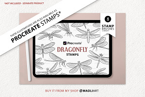 Dragonfly Vector Line Art Set